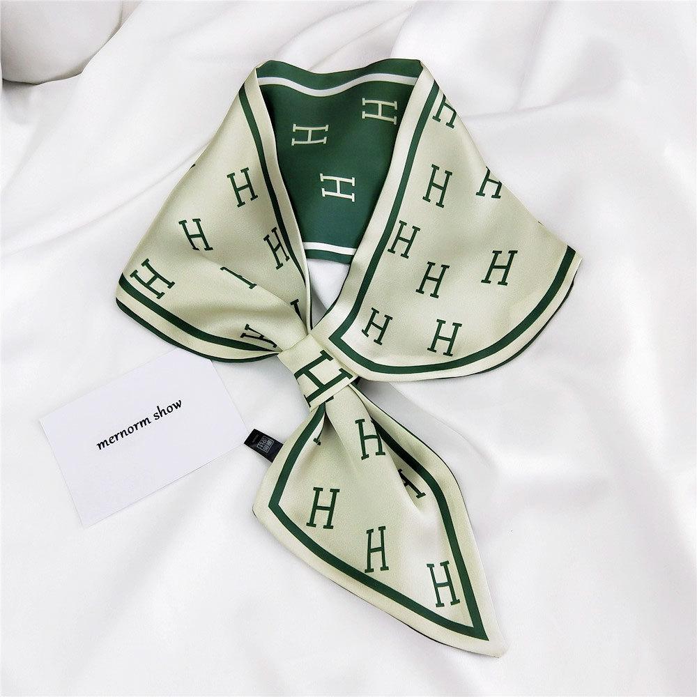 New 2020 Luxury Brand Silk Scarf Small Women Shawls And Wraps Fashion Print Office Small Hair Neck Hijabs Foulard Scarves
