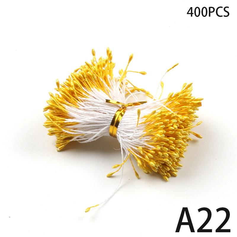400Pcs Mini Flower Stamen Artificial Pearl Pistil Double Heads DIY Floral Craft For Wedding Decor Needlework Scrapbooking