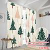 2pcs,2D Plane Printing Popular Curtain Panels Christmas Trees Festive Holiday (2) 100% Polyester (without Rod) Room Decor for