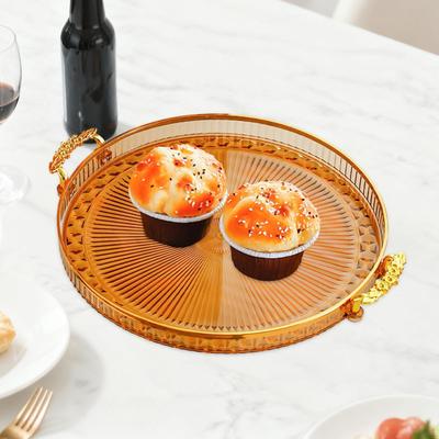 Round Serving Tray Cake Display Plate Multipurpose Snack Storage Holder Fruit Food
