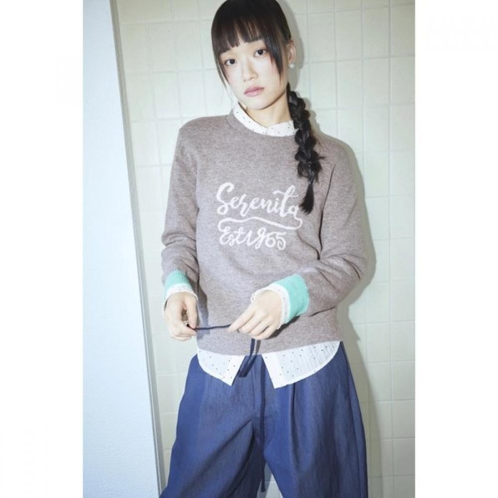 

Benetton Sleeve Color Block Lettering Knit Bakpe1611 GR (gray)/OS