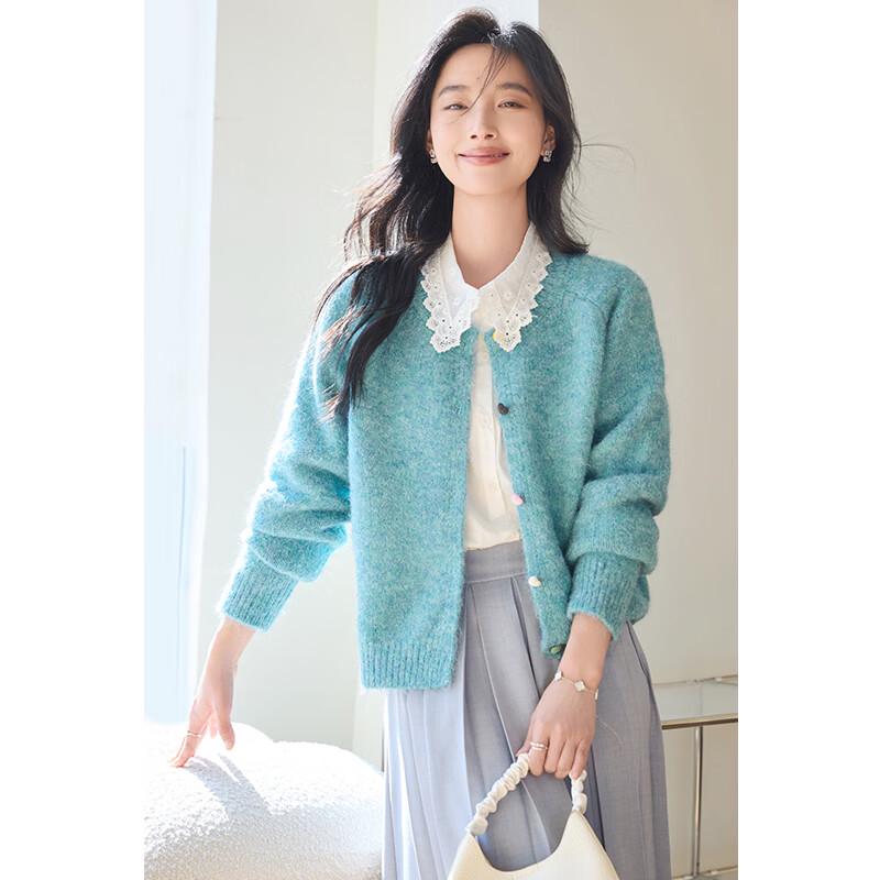 VICTORIA&VERA Women's Round Neck Knit Cardigan