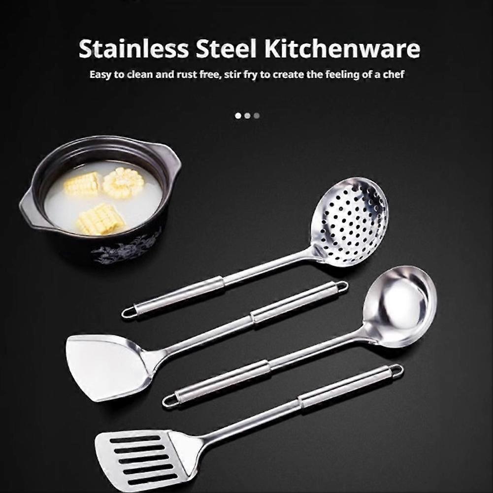 5pcs Stainless Steel Kitchenware Set Soup Ladle Leaky Spoon Spatula Kitchen Tool