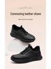 3515 Strong Man Men's Black Slip-On Sport Leather Shoes - New Style Casual Commuting Footwear