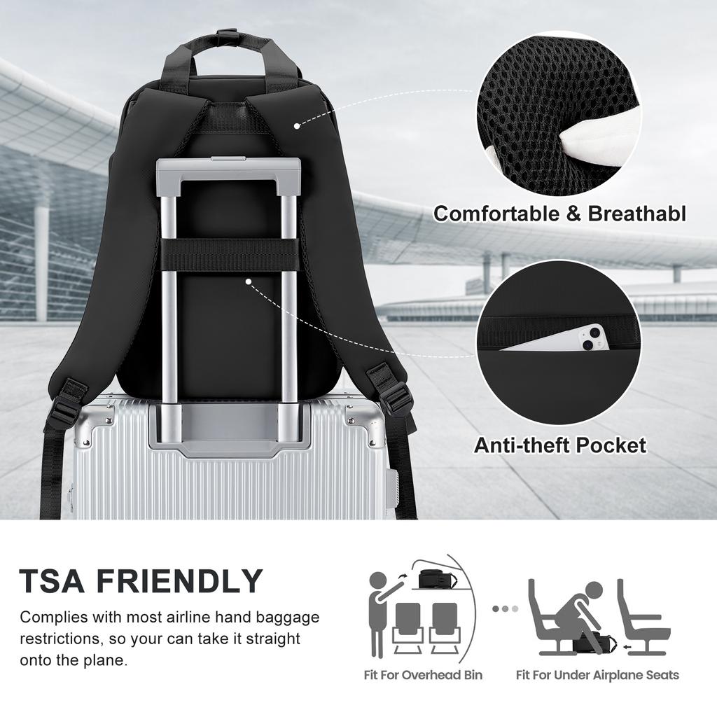 Reiserucksack für Flugzeuge, 40 x 20 x 25, Ryanair Airlines, Tasche für persönliche Gegenstände, 45 x 36 x 20, EasyJet Wizzair, Kofferrucksack, Damen und Herren