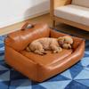 Nackenschutz Tiefschlaf Sofabetten Kunstleder Haustiersofa Abnehmbar und Waschbar Haustierbett Reißfest und Leicht zu Bewegen für Katzen und Hunde