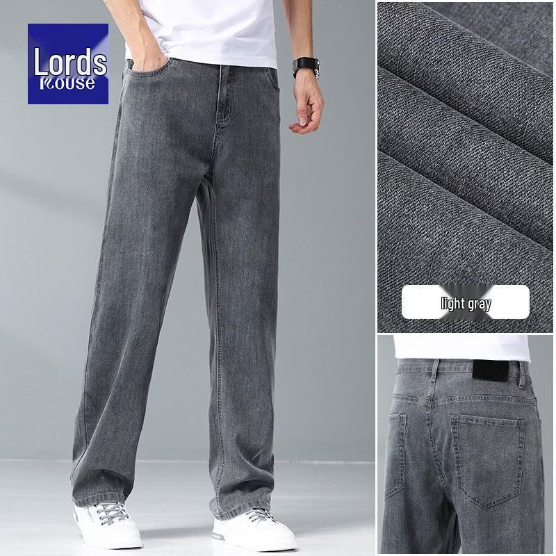Loze Men's Tencel Cool-Feel Straight Cropped Jeans