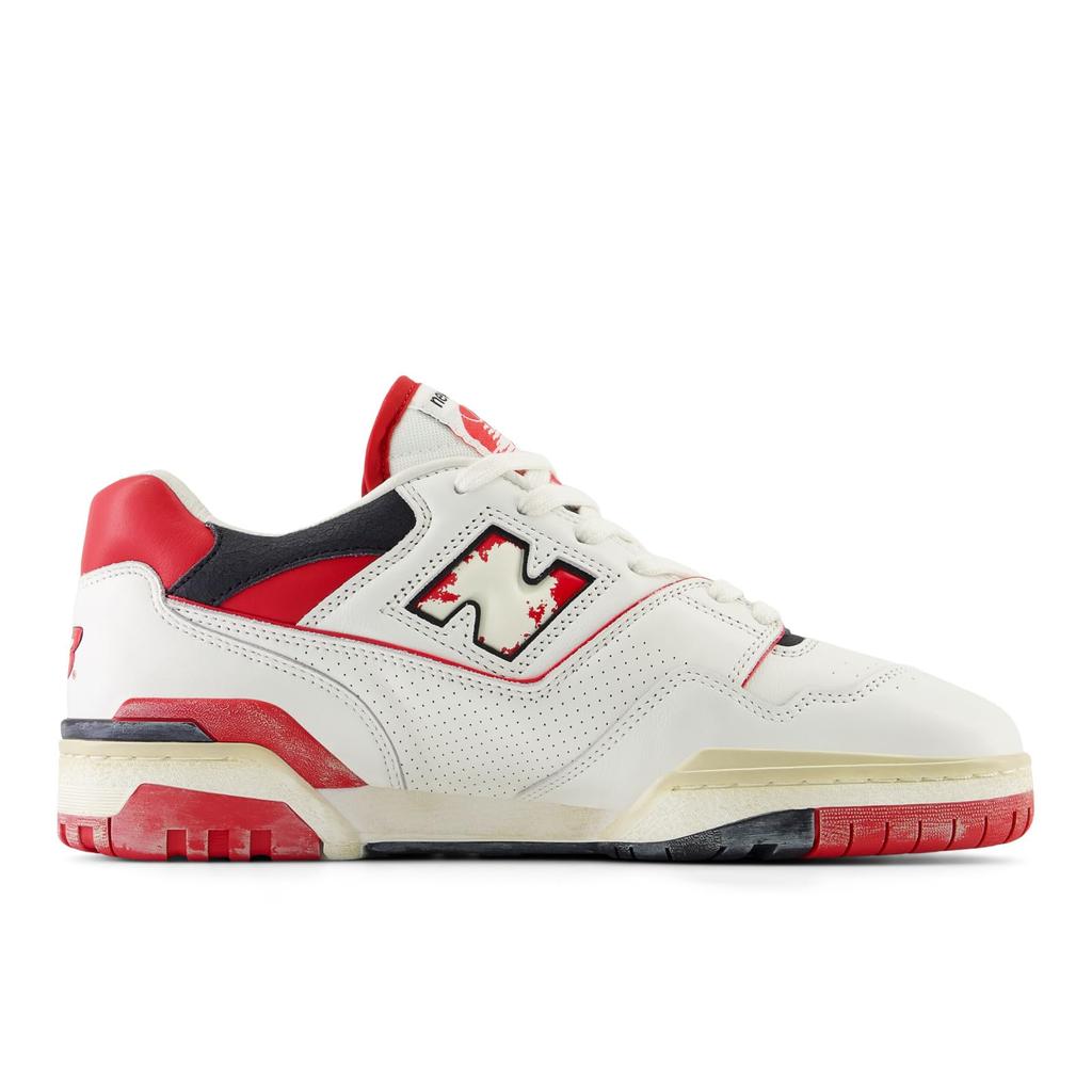 New Balance 574 Classic Running Sea Men's Shoe, Salt/Team Red/Black, 7.5