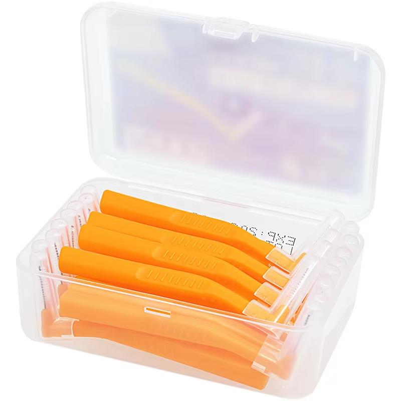 20Pcs Push-Pull Interdental Brush L-Type For Orthodontic Braces Micro Soft Brush Brackets Cleaning Toothpick