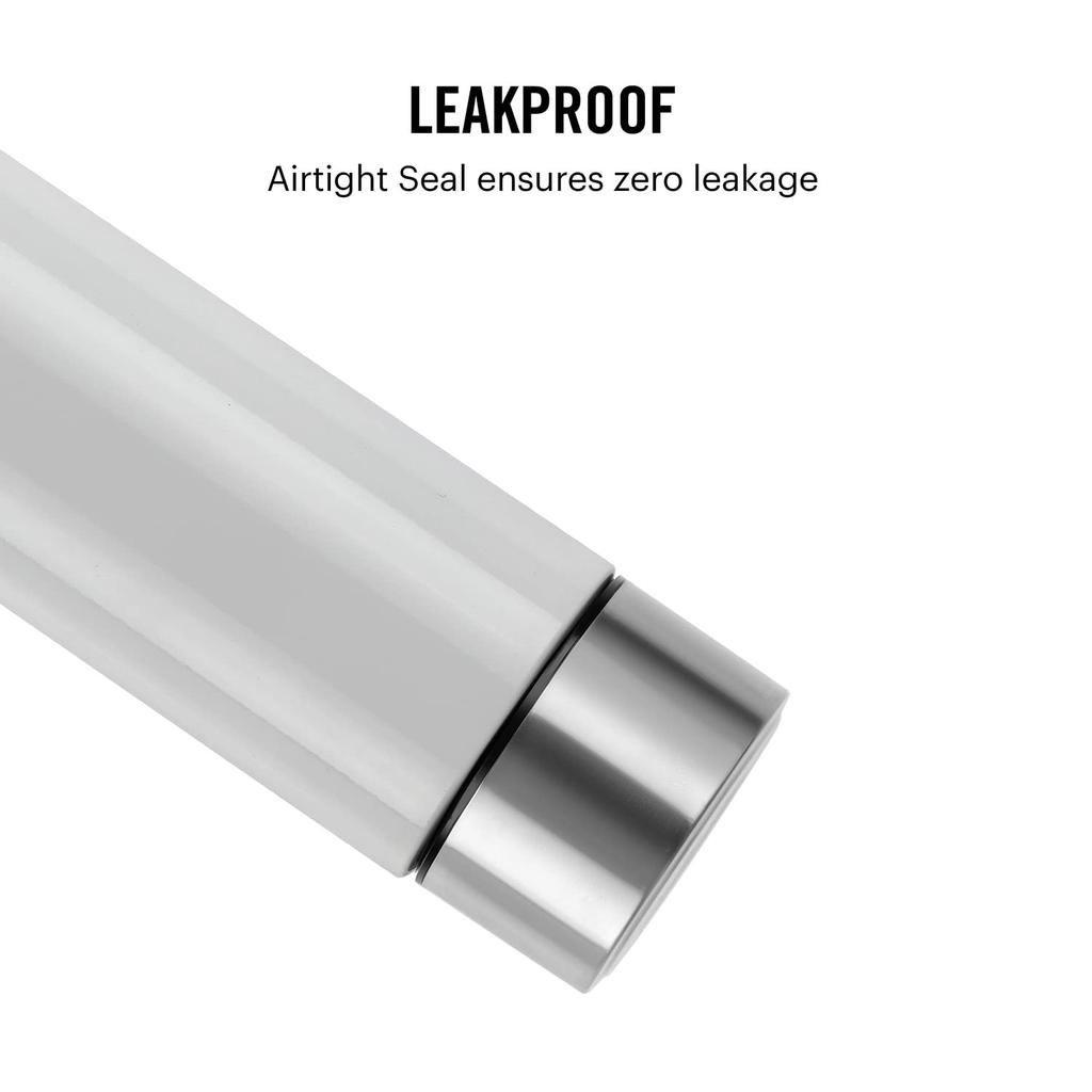 Stainless Steel Water Bottle 1L For Gym Travel Office Use | Leakproof Rust-Proof Design | Sleek White BPA-Free Hydration Bottle