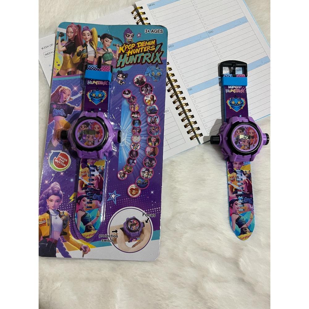 Nuovo Orologio Proiezione K-POP Cacciatori di Demoni 24 Immagini Orologio Elettronico Luminoso per Bambini Giocattolo Regalo di Compleanno per Bambini