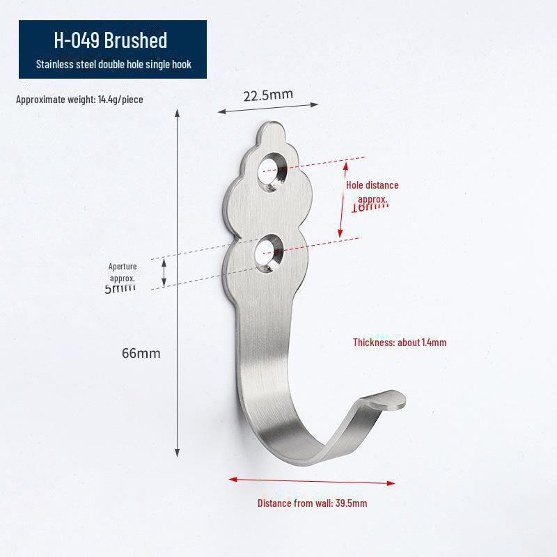 Black Stainless Steel Single Clothes Hook for Home, Hotel, or Bathroom Use