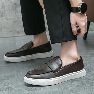Men's Senior Wearable Leather Shoes Durable Breathable Summer Comfort Classics  Lightweight Trendy and Fashionable Flats Shoes