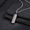 Vertical Bar Necklaces for Men Boys,Zircon Embossed Stainless Steel Pendant Necklaces,Stylish Trendy Jewelry Gifts