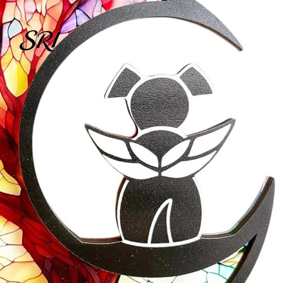 Pet Memorial Sun Catcher Acrylic Suncatcher Angel Cat Dog Panel Stained Glass Rainbow for Pets Window Hanging Ornaments Loss Sympathy Gift Lovers