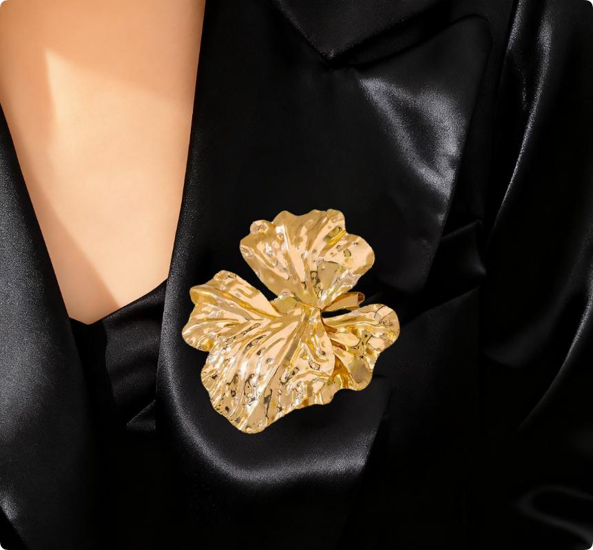 European And American Retro Alloy Flower Set With Pearl Brooch Chest Flower