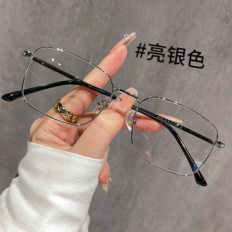 Metal Square Frame Glasses For Women Men Anti Blue Light Finished Nearsighted Glasses Prescription Eyewear 0~-4.0