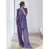 Plus Size 6681 Summer Slimming Wide-Leg Pants Two-Piece Suit for Women