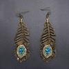 Oorbellen Pauwenveer Strass Vintage Etnische Stijl Hangende Oorbellen voor Cadeau