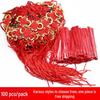 Small Chinese Knot Pendant DIY Tassel - Festive Red 6/8 Plate Hanging Ornament