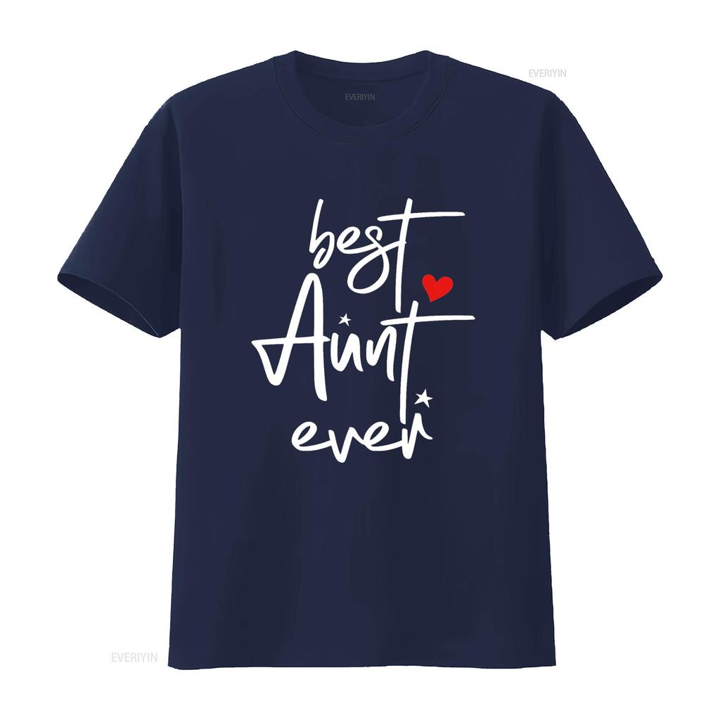 Best Aunt Ever T Shirt vintage Washed Casual Breathable Unisex homme Soft Stretched graphic Slightly Versatile