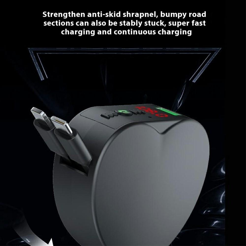 Y2 Car Bluetooth-compatible MP3 Player Voltage Monitor Hands-Free Call Adapter with Type-C + iP Retractable Cables
