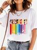 MINISO Disney Princess Female Clothes Snow White and The Seven Dwarfs Women's Trend Harajuku Short Sleeves Tshirt Women T-shirt