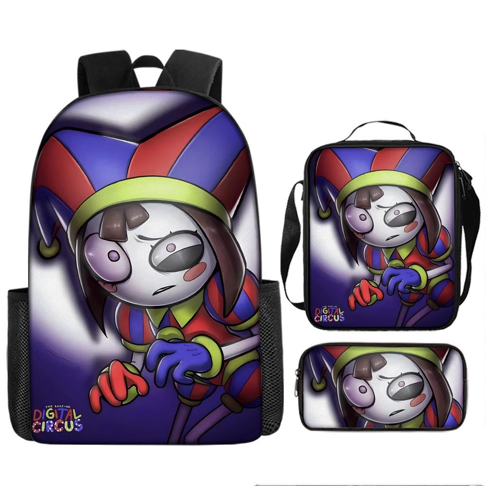 DER ERSTAUNLICHE DIGITALE ZIRKUS Rucksack-Set aus 3 Stück Großer Schulrucksack Reise-Tagesrucksack für Kinder Jugendliche Erwachsene