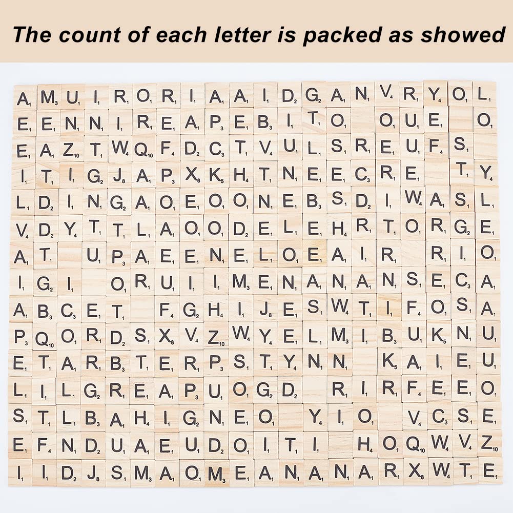 OLYCRAFT 300 Pieces Alphabet Wood Pieces, Wooden Alphabet Slices, English Letters, Wooden Puzzle, Alphabet Learning Board, Birthday, Celebration,