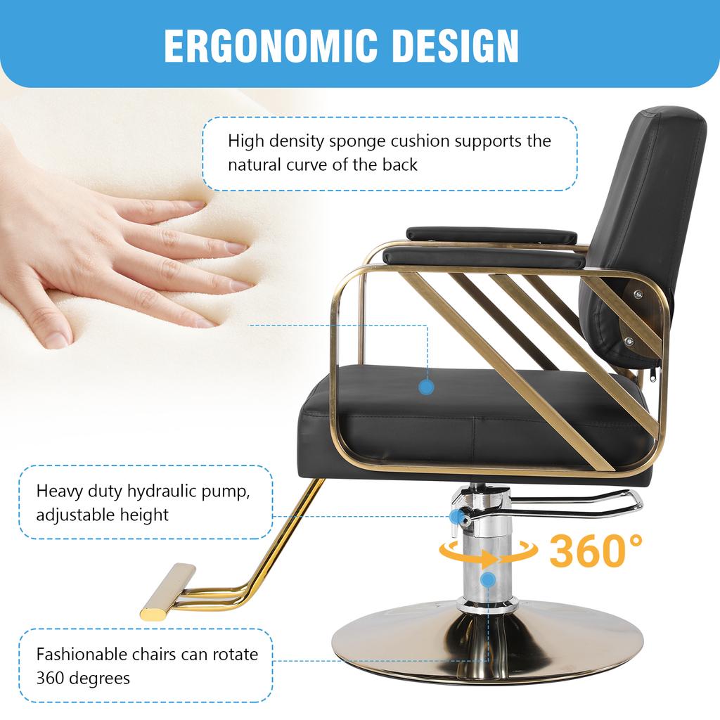 Hair Salon Chair Capacity 420 Lbs Styling Chair with Heavy Duty Hydraulic Pump 360 Swivel Adjustable for Home Barbershop