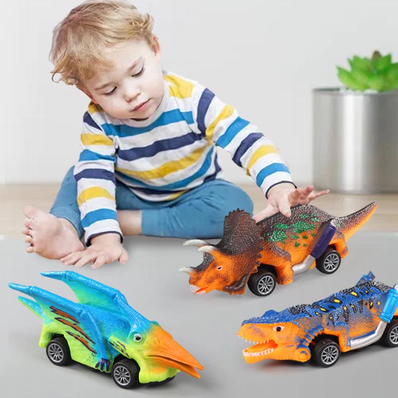Tyrannosaurus Rex Pull-Back Car: Durable PVC Toy for Kids