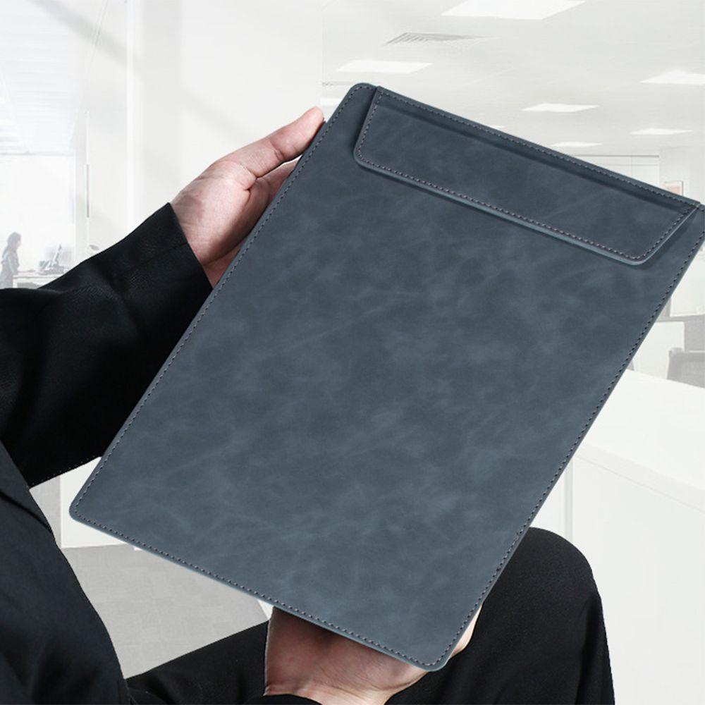 Multifunctional A4 Leather Magnetic Buckle Folder Waterproof Signature Clamp Document File  Office