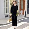 Stylish Spring Three-Piece Set: Chinese-Style Vest, Inner Top, and Pants for Middle-Aged and Elderly Women