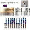 12pcs High-speed Steel Hexagonal Shank Tap Set - Multi Size M3-M10 Spiral Groove Tap Drill Bit for Precise Drilling and Tapping