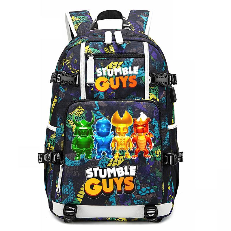 Game Stumble Guys Collision Party Peripheral Printed Student School Bag Camo Bag Sports Bag Backpack