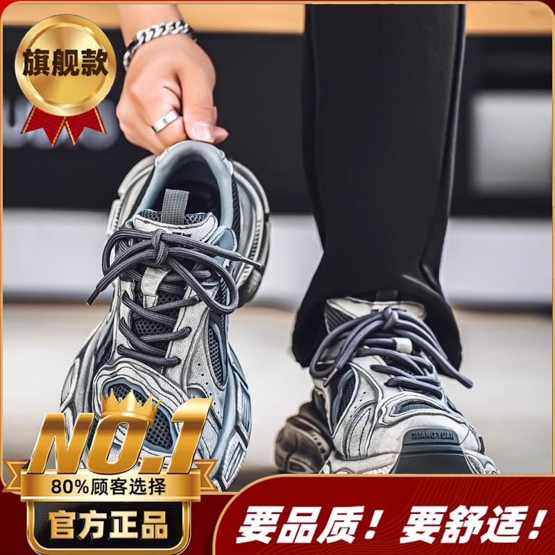 Hong Kong Style New Autumn Mesh Breathable Casual Sports Shoes Heightened Platform Dad Trendy Shoes