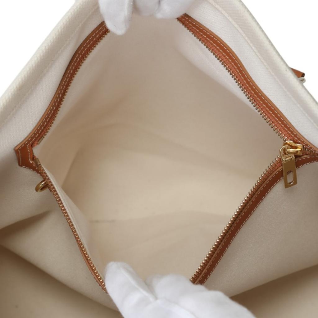 Celine Horizontalkava Tote Bag Canvas White Women 190062BNZ Used