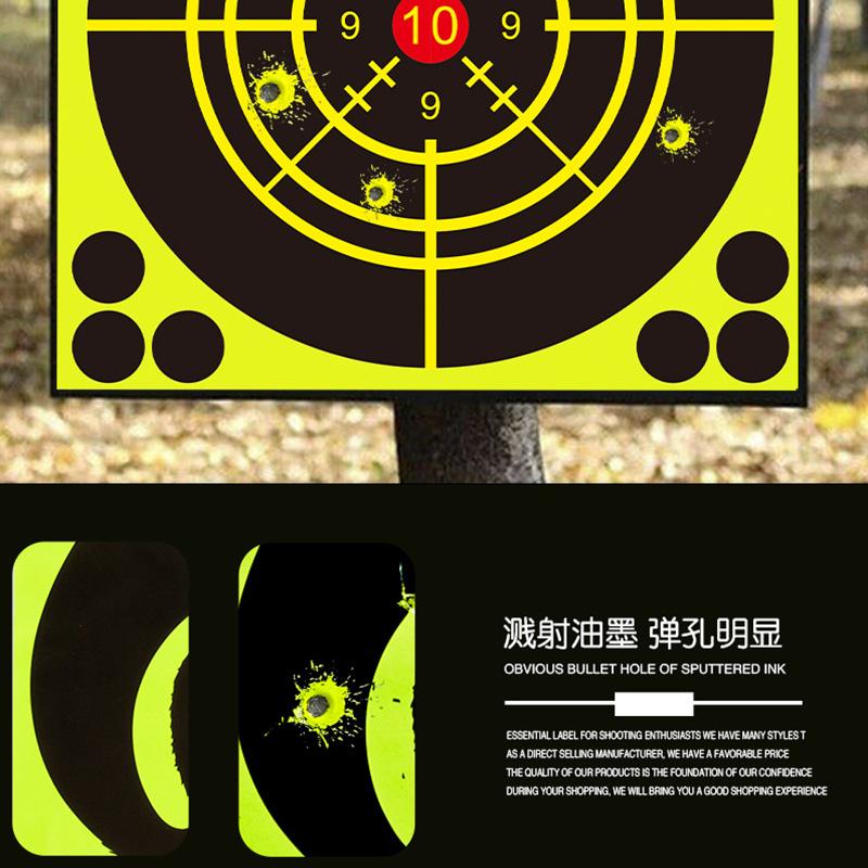 10pcs/set Self-Adhesive Splash Target Stickers Yellow Fluorescent Shooting Range Practice Targets for Gun Reaction Training