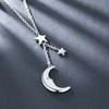 Various Designs Moon Star Stainless Steel Waterproof Adjustable Bracelet Dainty Pendant Necklace Hypoallergenic Fashion Accessories for Women