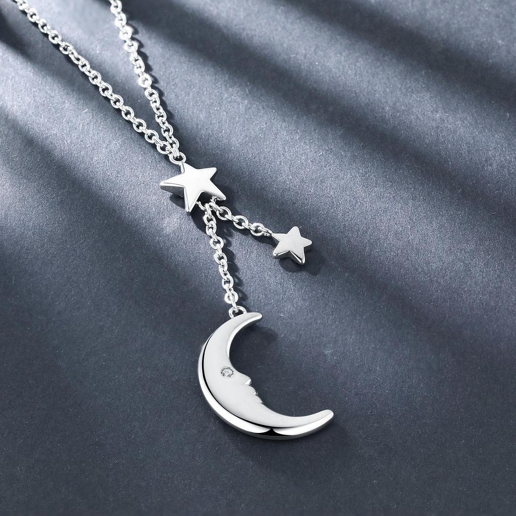 Various Designs Moon Star Stainless Steel Waterproof Adjustable Bracelet Dainty Pendant Necklace Hypoallergenic Fashion Accessories for Women