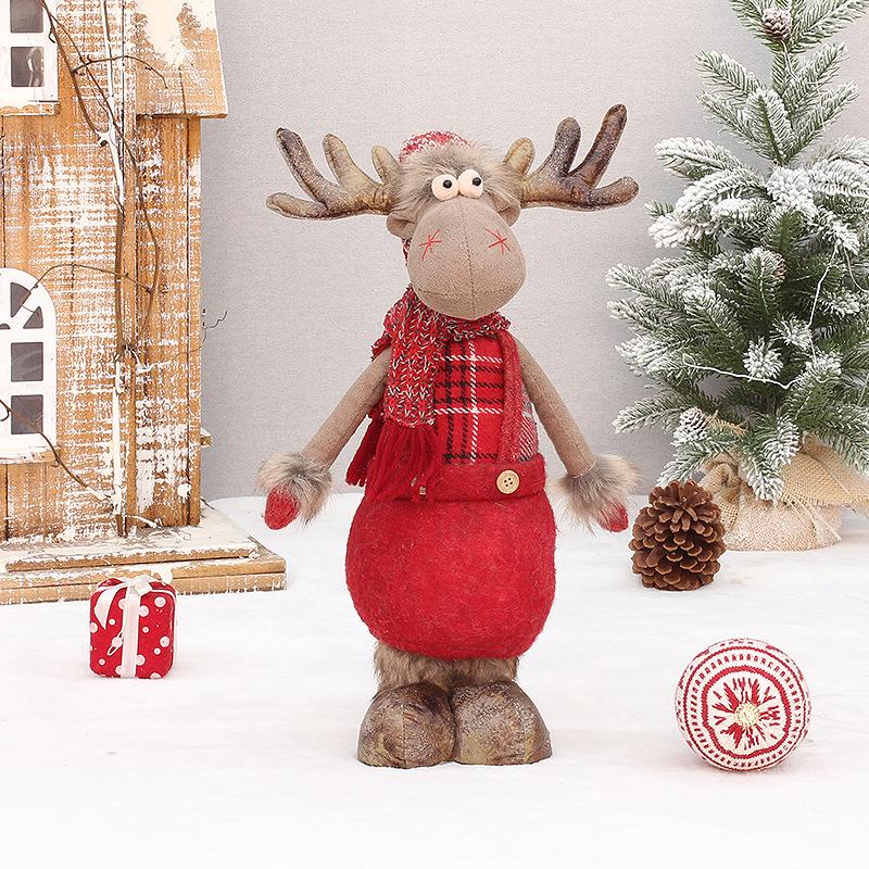 Christmas Decoration New Year Ornament Reindeer Plush Doll Handmade Deer Elk Toys Noel Xmas Home Party Table Decor for Kids Gift