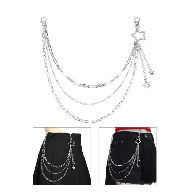 Versatile Multi Tiered Star Pants Chain Alloy Body Jewelry With Secure Closure For Trendy Outfit Pairing