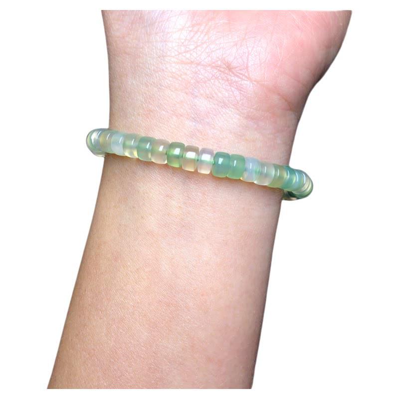 Green Agate Spacer Beads Bracelet with Flower Design - DIY Wenwan Accessories