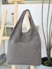 Chic Retro Women's Knitted Beach Tote – Hollow Style, Hand-Held or Shoulder Carry, Large Capacity