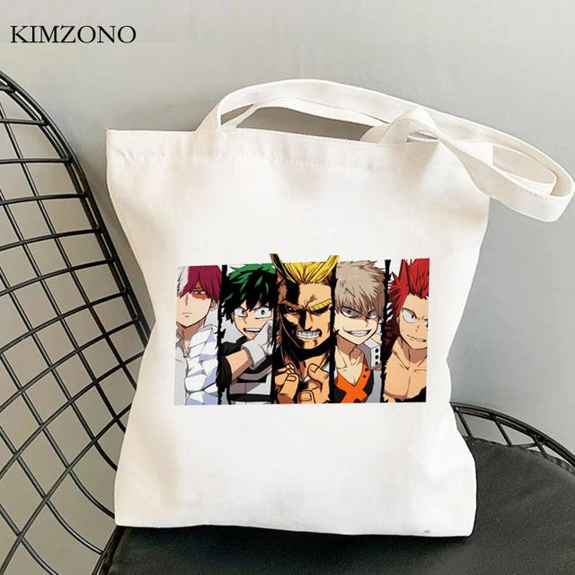 My Hero Academia Shopping Bag Reusable Shopper Bolsa Bolsas De Tela Shopper Tote Bag Shoping String Sac Cabas Grab