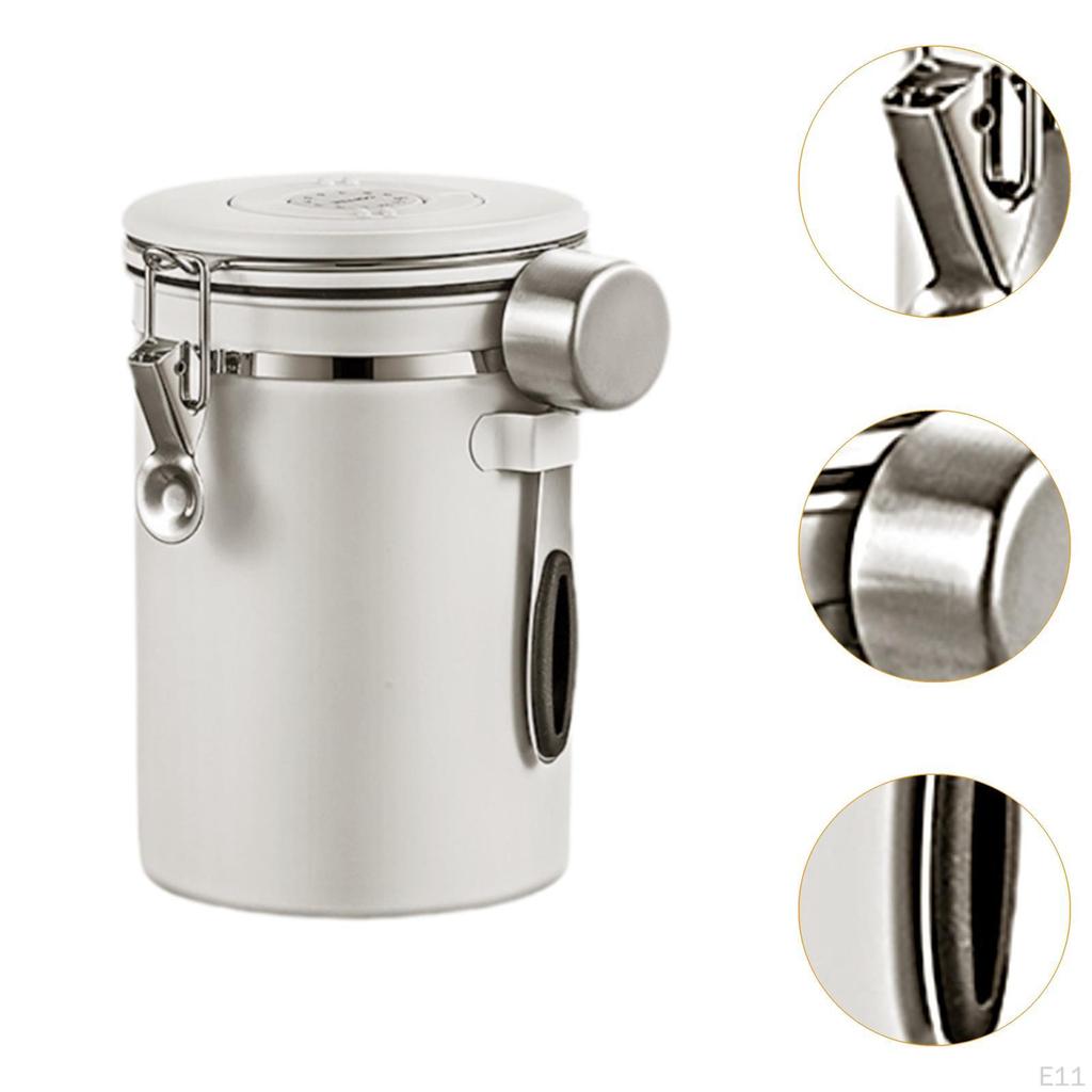 Coffee Canister Airtight Storage Container Stainless Steel Bean Jar with