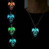 Stainless Steel Luminous Pendant Necklace Punk Style Hip Hop Neck Chains  Halloween