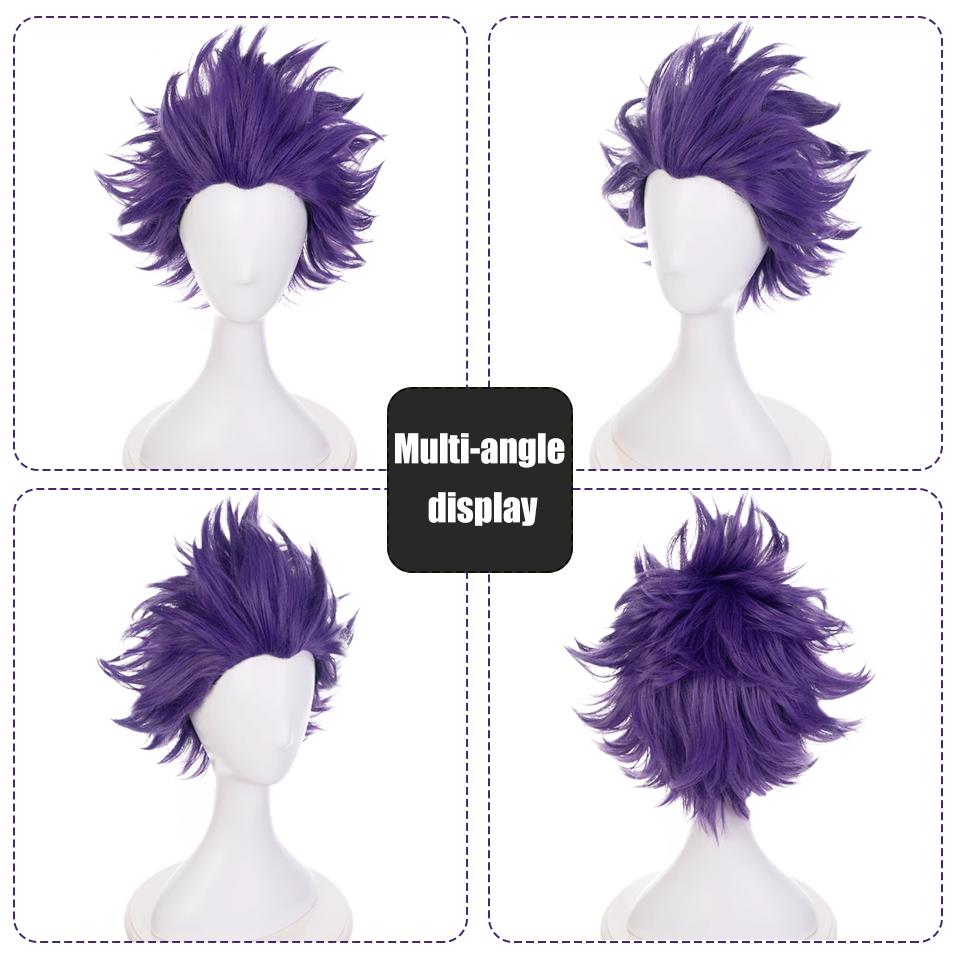 WTB Purple Explosive Hairstyle Short Synthetic Wig Cosplay Wig "My Hero Academy"-Shinso Hitoshi Halloween Festival Short Wig