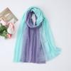 Japanese Off-white Gradual Change Literary Polyester Spring and Summer Thin New Summer Sunscreen Scarf White Shawl Silk Scarf Yarn