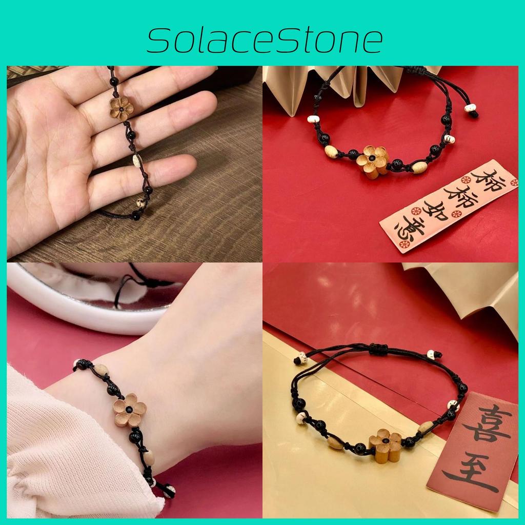 Blossom Chic Peach Adjustable Bracelet For Women Featuring Delicate Floral Design